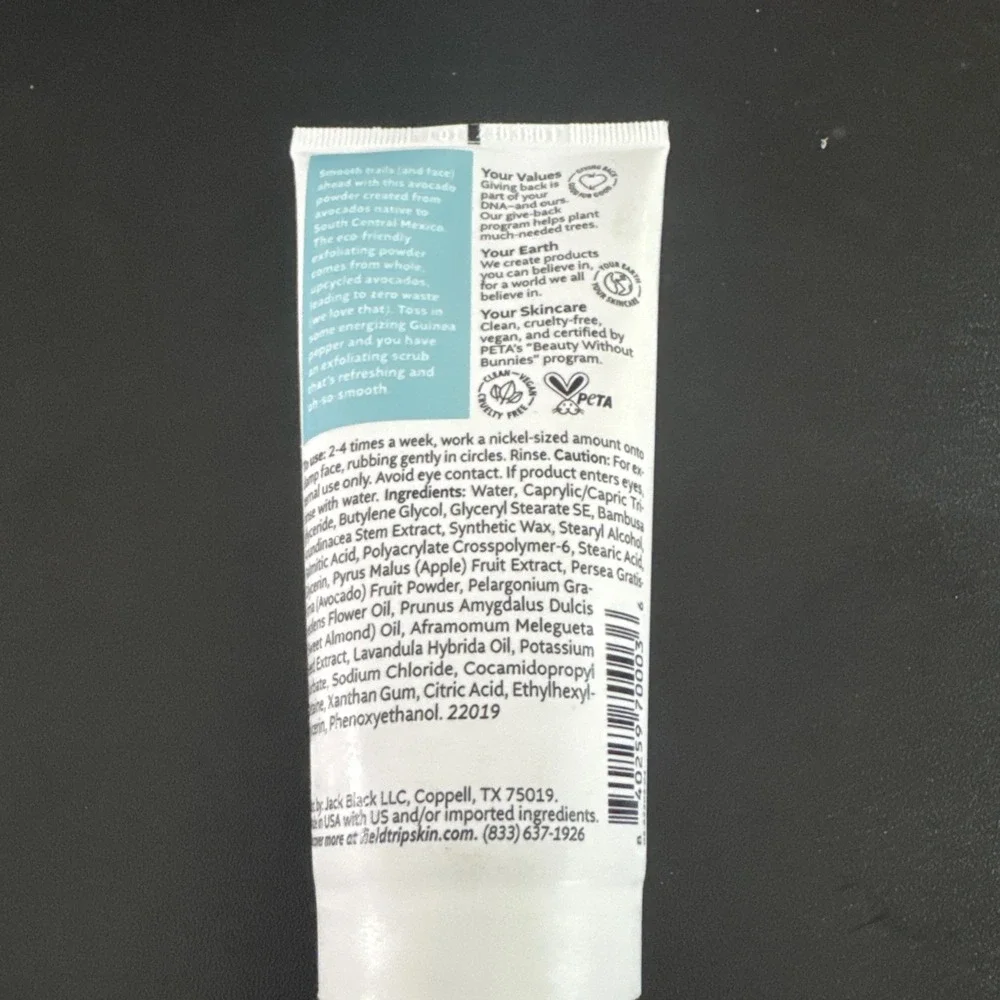 Fieldtrip Energizing Face Scrub Smooth Trails Avocado Powder 3 oz Vegan Clean